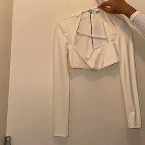 2 piece white skirt set